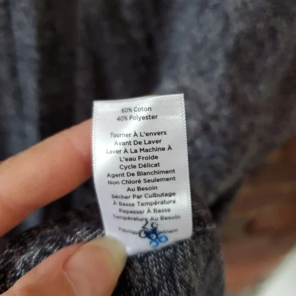 Talbots Womens Poncho Sweater Sz L/XL Gray Split Hem V-Neck Cotton Blend Vest - Picture 8 of 8